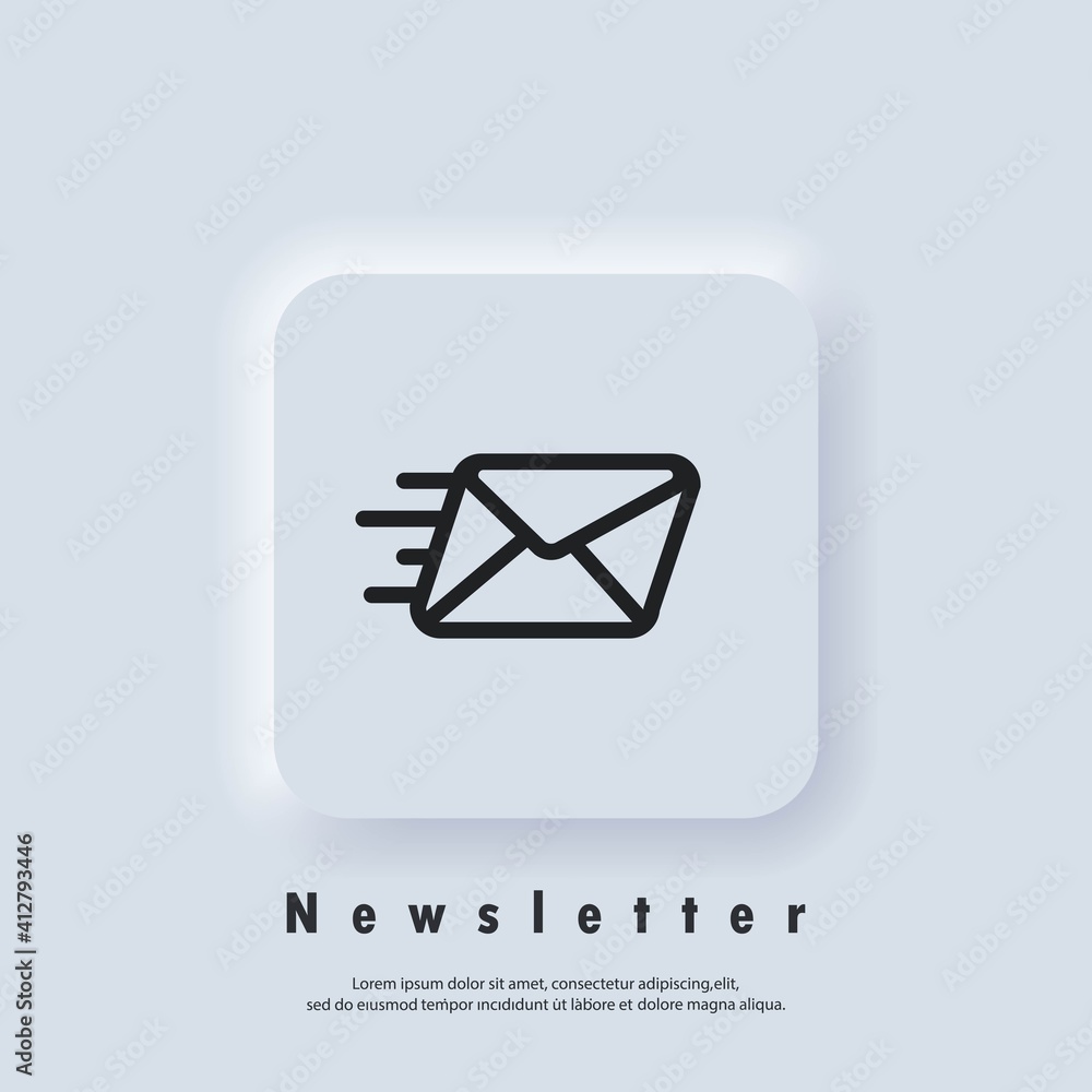 Poster newsletter logo. envelope icon. email and messaging icons. email marketing campaign. vector eps 10. 