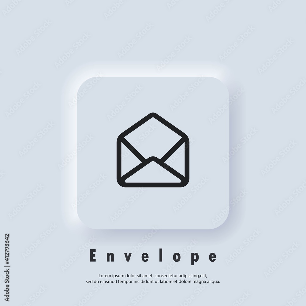 Poster email icon. open envelope. newsletter logo. email and messaging icons. email marketing campaign. vec