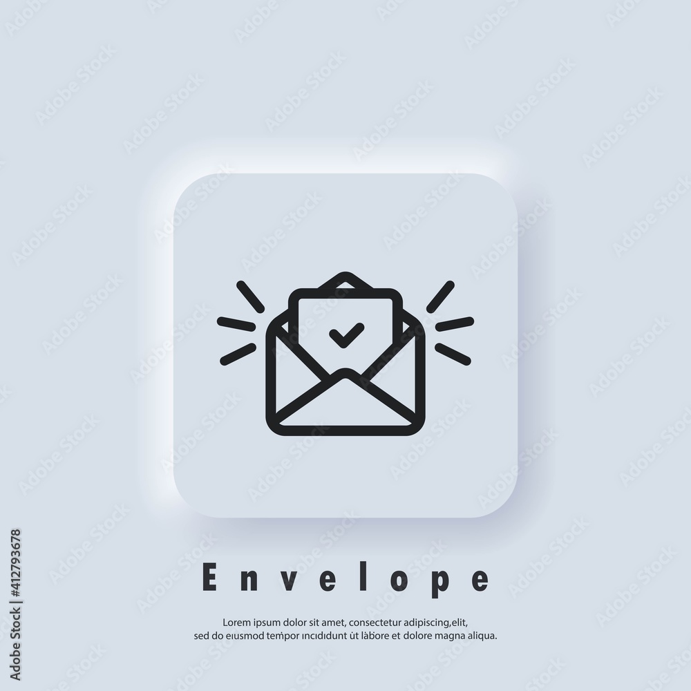 Poster email icon. open envelope. newsletter logo. email and messaging icons. email marketing campaign. vec