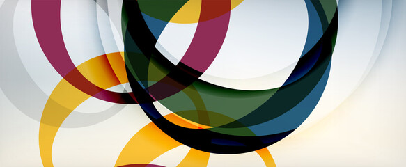 Obraz premium Ring geometric shapes, o letter repetition wallpaper. Abstract background for business or technology presentations, internet posters or web brochure covers