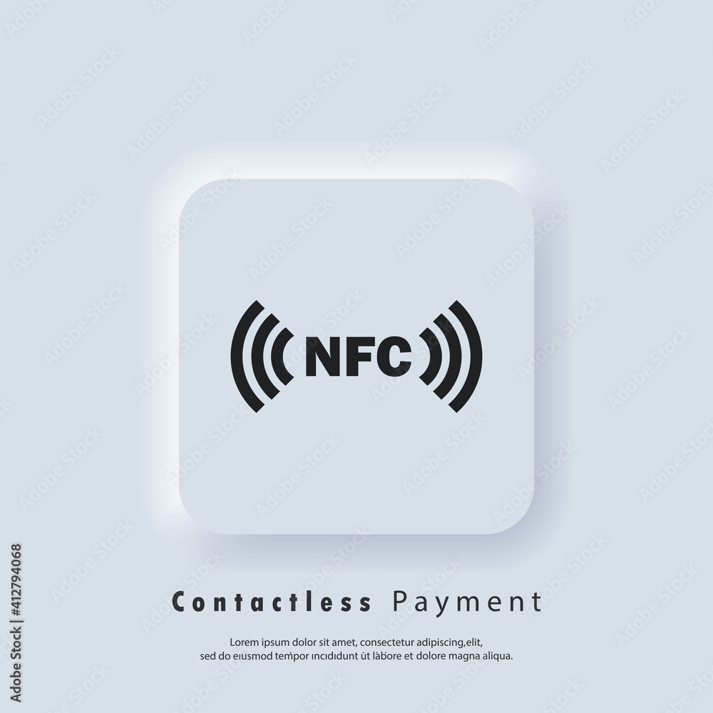 Aufkleber contactless payment icon. nfc icon. wireless payment. contactless cashless society icon. vector eps 