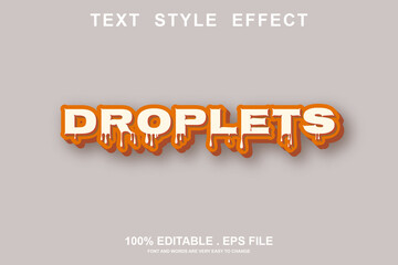droplets text effect editable