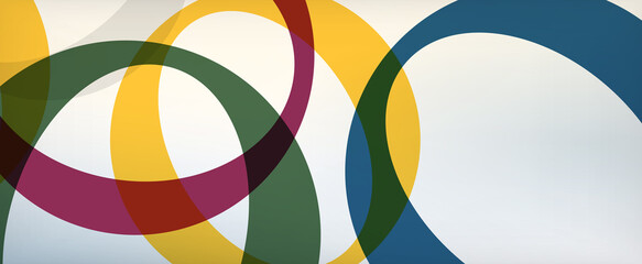 Obraz premium Ring geometric shapes, o letter repetition wallpaper. Abstract background for business or technology presentations, internet posters or web brochure covers