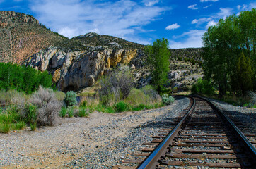 Montana western outdoors daytime train tracks and rocks