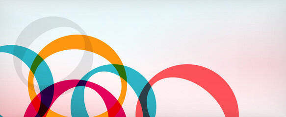 Ring geometric shapes, o letter repetition wallpaper. Abstract background for business or technology presentations, internet posters or web brochure covers