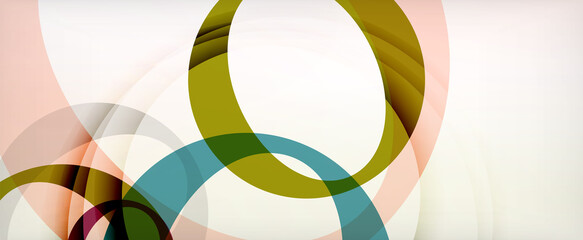 Fototapeta premium Ring geometric shapes, o letter repetition wallpaper. Abstract background for business or technology presentations, internet posters or web brochure covers