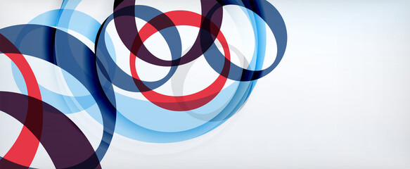 Ring geometric shapes, o letter repetition wallpaper. Abstract background for business or technology presentations, internet posters or web brochure covers