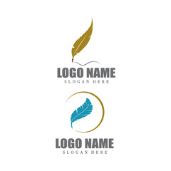 Feathers icon Vector Illustration design Logo template