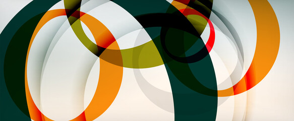 Obraz premium Ring geometric shapes, o letter repetition wallpaper. Abstract background for business or technology presentations, internet posters or web brochure covers