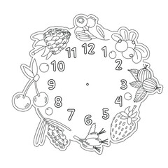 Coloring black and white. Watch for engraving. Berries.