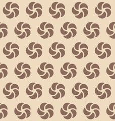 Japanese Spiral Star Vector Seamless Pattern