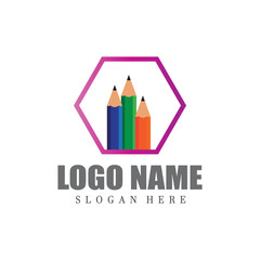 pencil logo vector icon template Illustration
