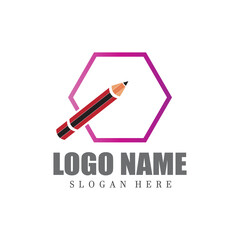 pencil logo vector icon template Illustration