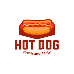 Hot Dog Logo Vector Illustration 