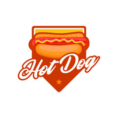 Hot Dog Logo Vector Illustration 