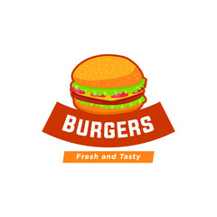 Burger Logo, Emblem Vector Logo 