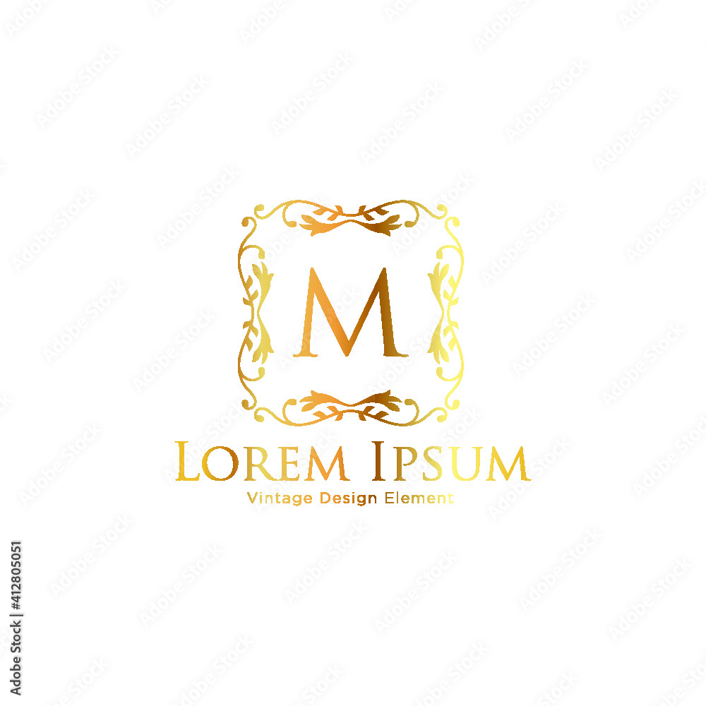 Canvas Prints Vintage monogram template .  Vector logo design template for boutique hotel, restaurant, jewelry