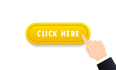 Click here button isolated on white background. Click here icon. Vector web button. For web sites and banners design. Vector EPS 10. Isolated on white background