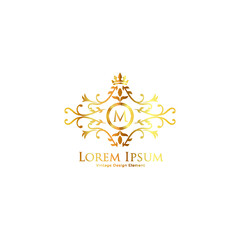 Obraz premium Vintage monogram template . Vector logo design template for boutique hotel, restaurant, jewelry