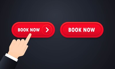 Book now button set. For website. Vector on isolated white background. EPS 10