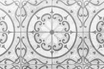 Foto auf Acrylglas Vintage antique white ceramic tile pattern texture and seamless background © torsakarin