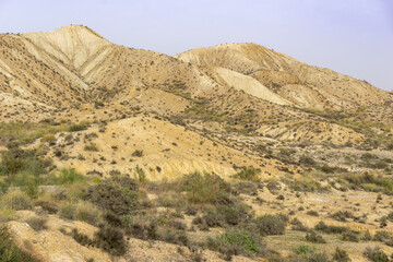 view of the Tabernas desert in Andalusia