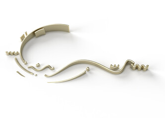 3D Business Graph With Rising Up Arrow. 3d Render Illustration