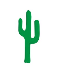 Green arisona cactus. Hand drawn vector illustration isolated on white background