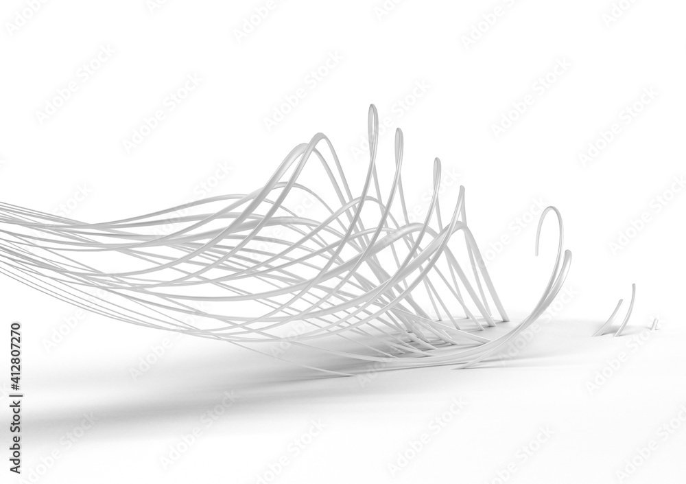 Poster 3d rendering abstract background with waves. creative architectural concept.