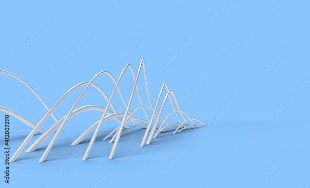 Poster 3d rendering abstract background with waves. creative architectural concept.