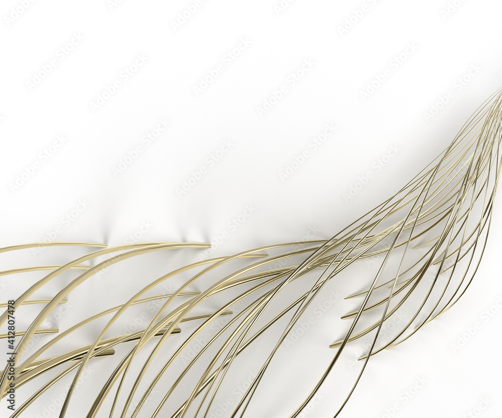 Poster 3d rendering abstract background with waves. creative architectural concept.