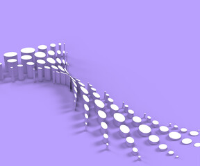 Abstract 3d rendering of geometric halftone background. 3D concept illustration.