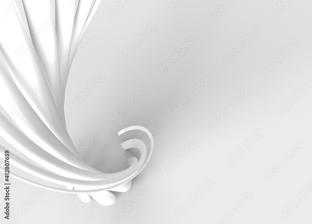 Poster 3d rendering abstract background with waves. creative architectural concept.