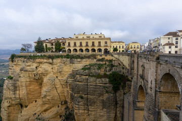 Fototapeta premium view of the old town of Ronda and the Puente Nuevo over El Tajo Gorge