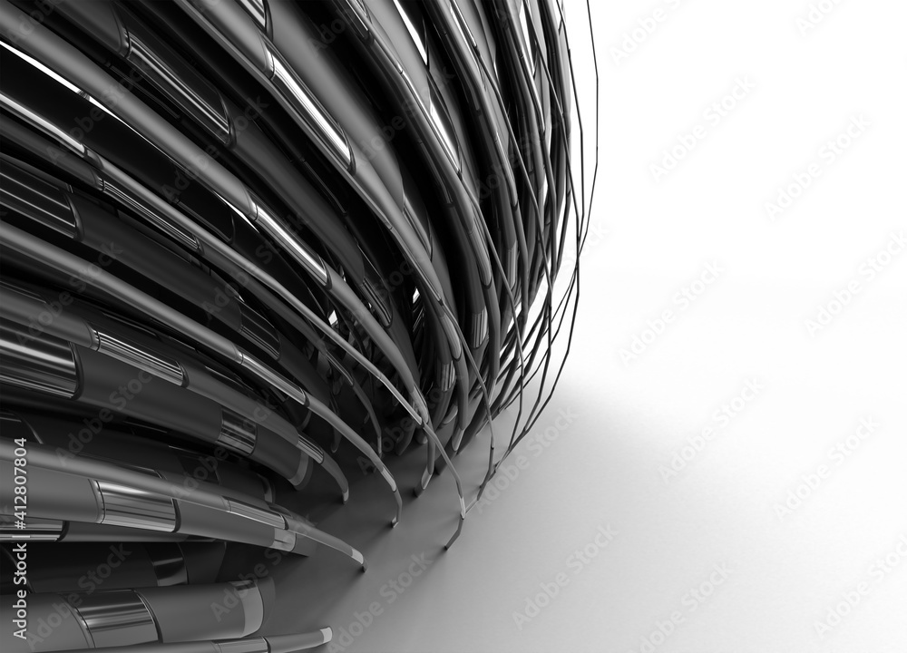 Aufkleber 3d rendering abstract background with waves. creative architectural concept.