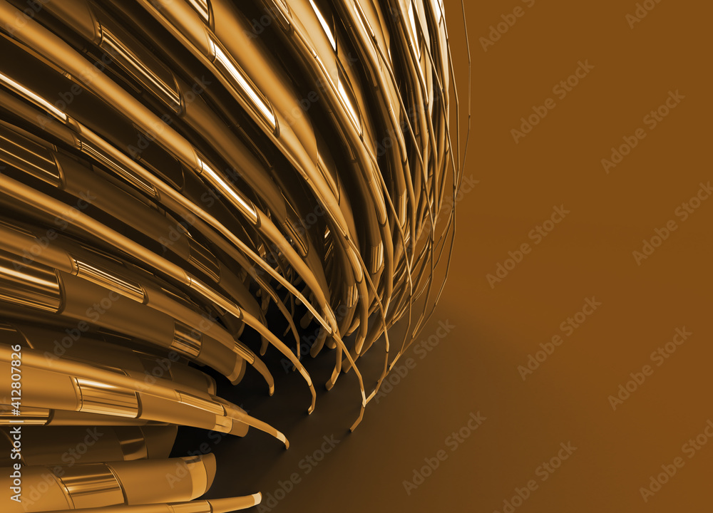 Poster 3d rendering abstract background with waves. creative architectural concept.