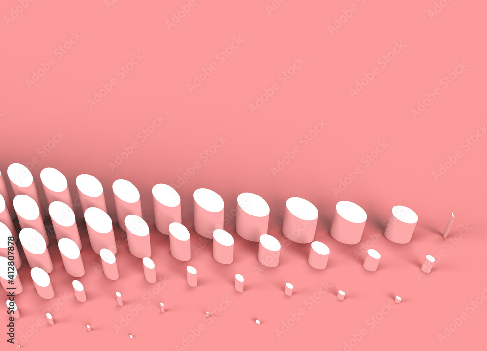 Poster abstract 3d rendering of geometric halftone background. 3d concept illustration.
