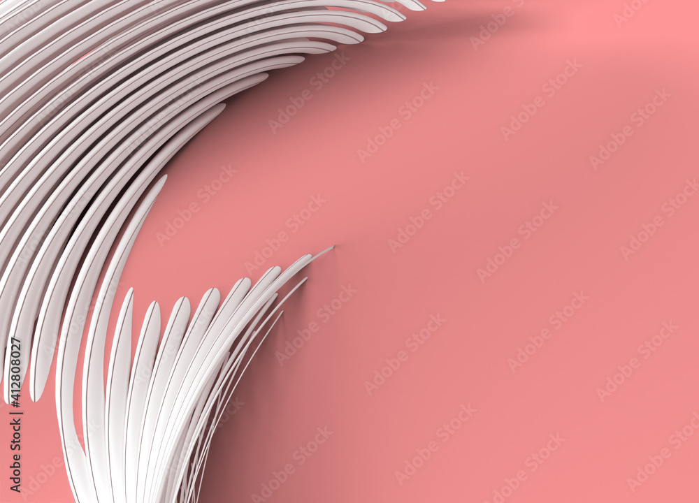 Poster 3d rendering abstract background with waves. creative architectural concept.