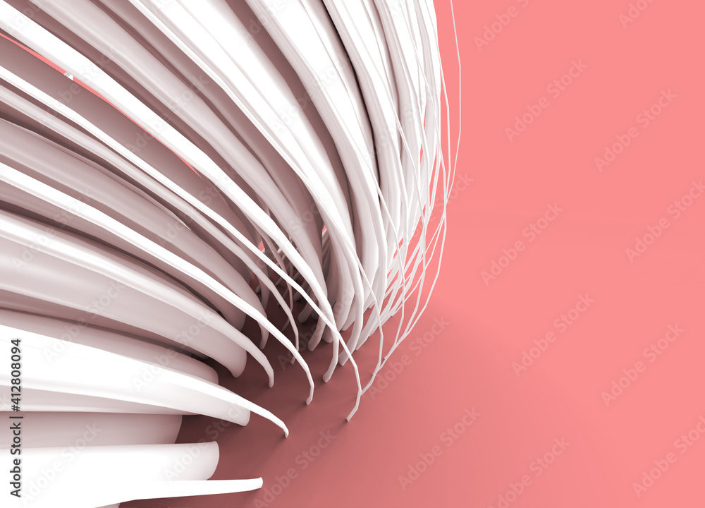 Poster 3d rendering abstract background with waves. creative architectural concept.
