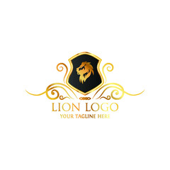 Fototapeta premium Gold Lion Logo Template