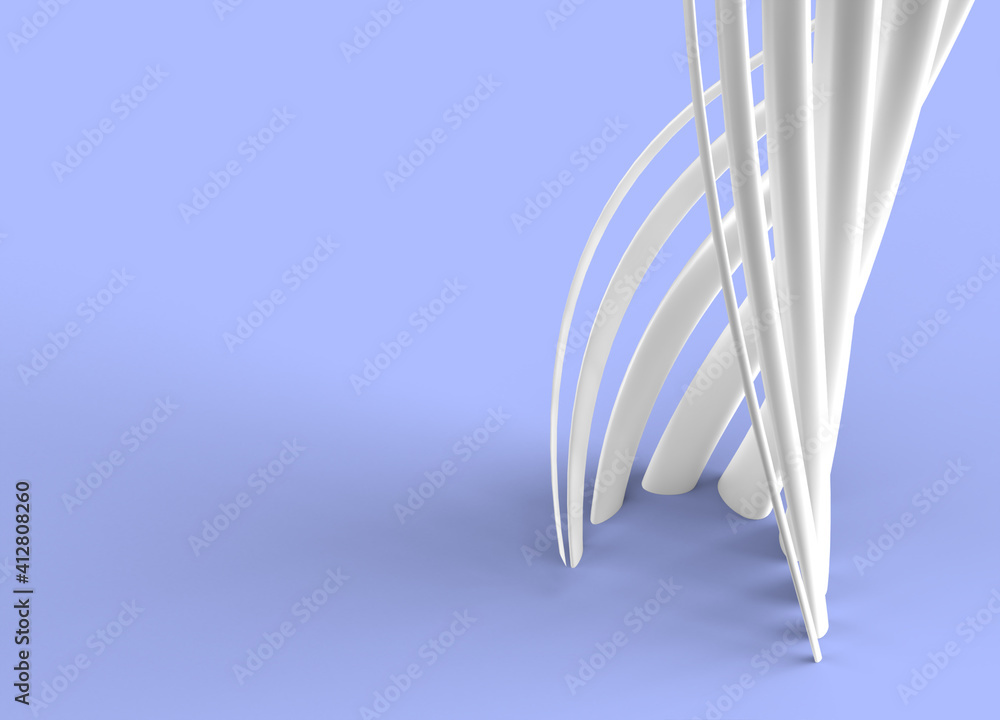 Poster 3d rendering abstract background with waves. creative architectural concept.