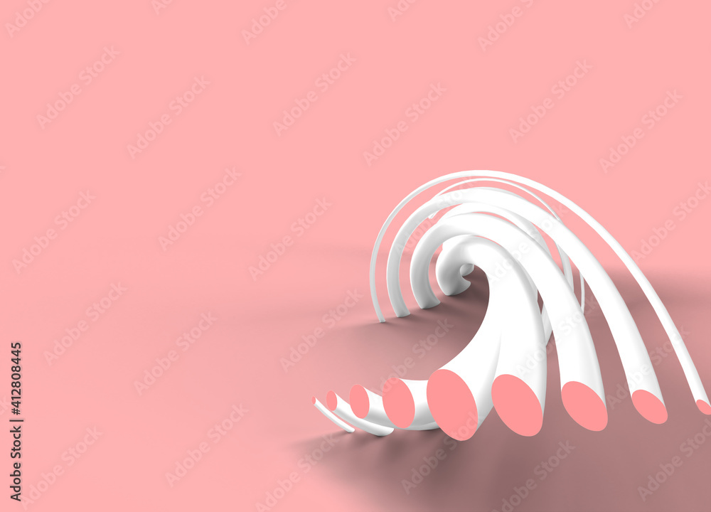 Poster 3d rendering abstract background with waves. creative architectural concept.