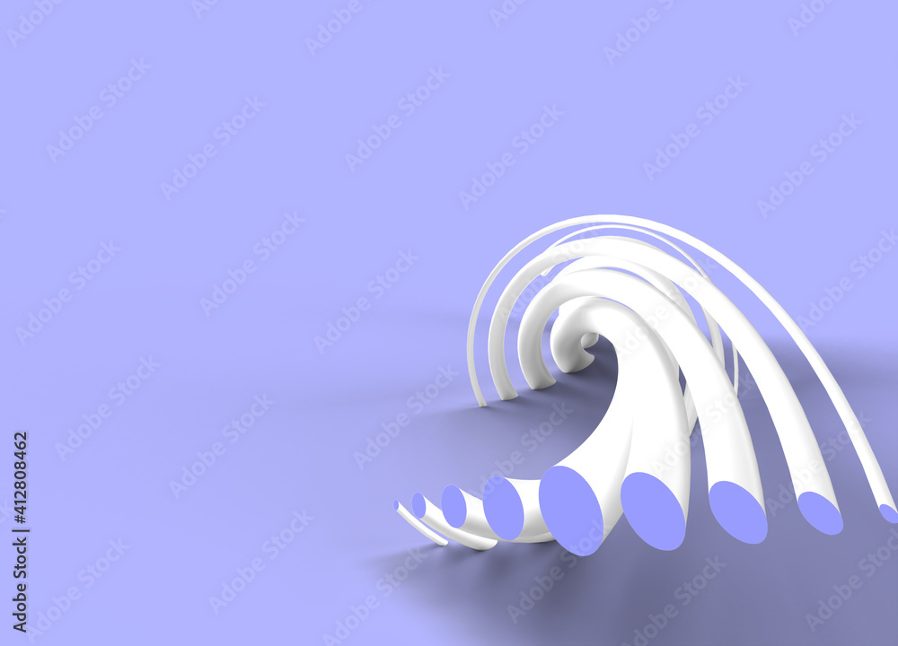 Poster 3d rendering abstract background with waves. creative architectural concept.