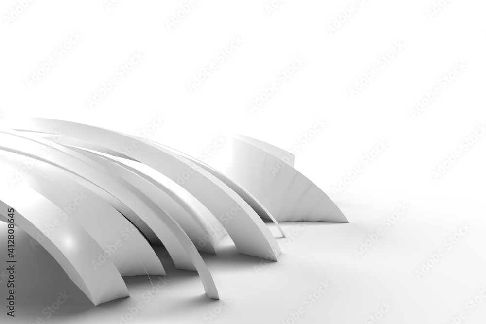 Aufkleber 3d rendering abstract background with waves. creative architectural concept.