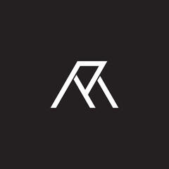 letter rm simple clear line geometric design vector