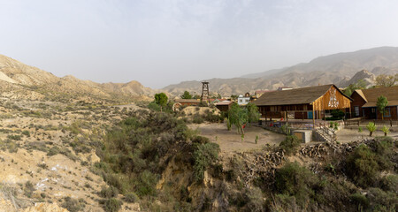 Western film set ghost town in the Tabernas Desert in Andalusia