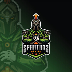 Spartan Warrior Mascot Esport Logo Design For Gaming Club