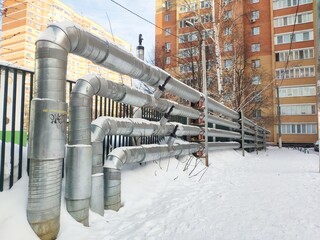 pipeline. Pipelines for a hot water. transportation of hot water to apartment buildings for the...