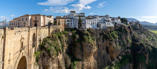 Fototapeta na wymiar view of the old town of Ronda and the Puente Nuevo over El Tajo Gorge