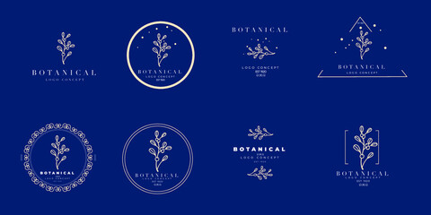 Minimal feminine modern botanical floral organic natural 

abstract mistletoe classical floral logo design